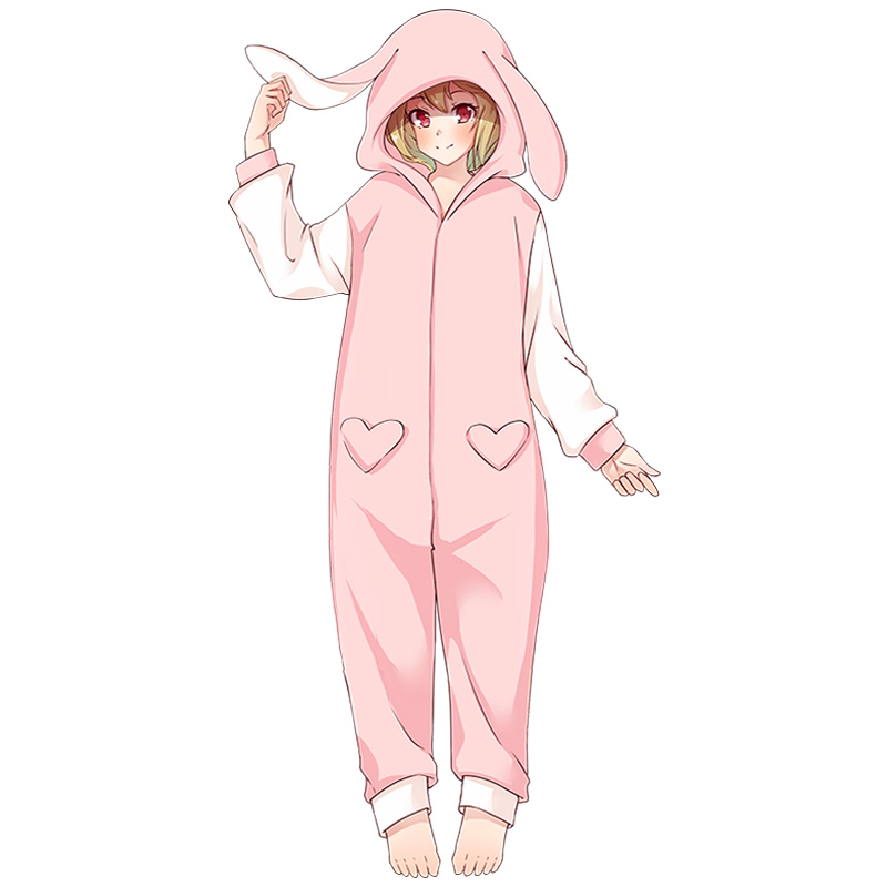 睡衣萌加宅品软萌兔子耳朵连体二次元居家周边星黛动漫t恤