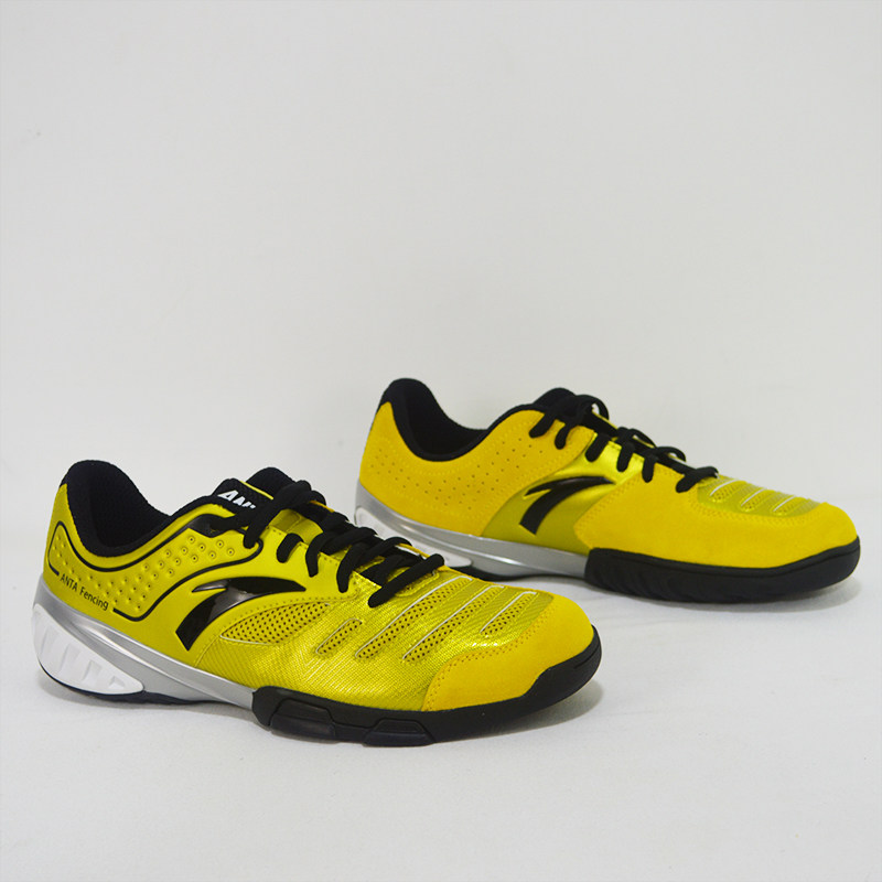 击剑anta安踏赞助中国代表团国家队黄色白色专业击剑鞋