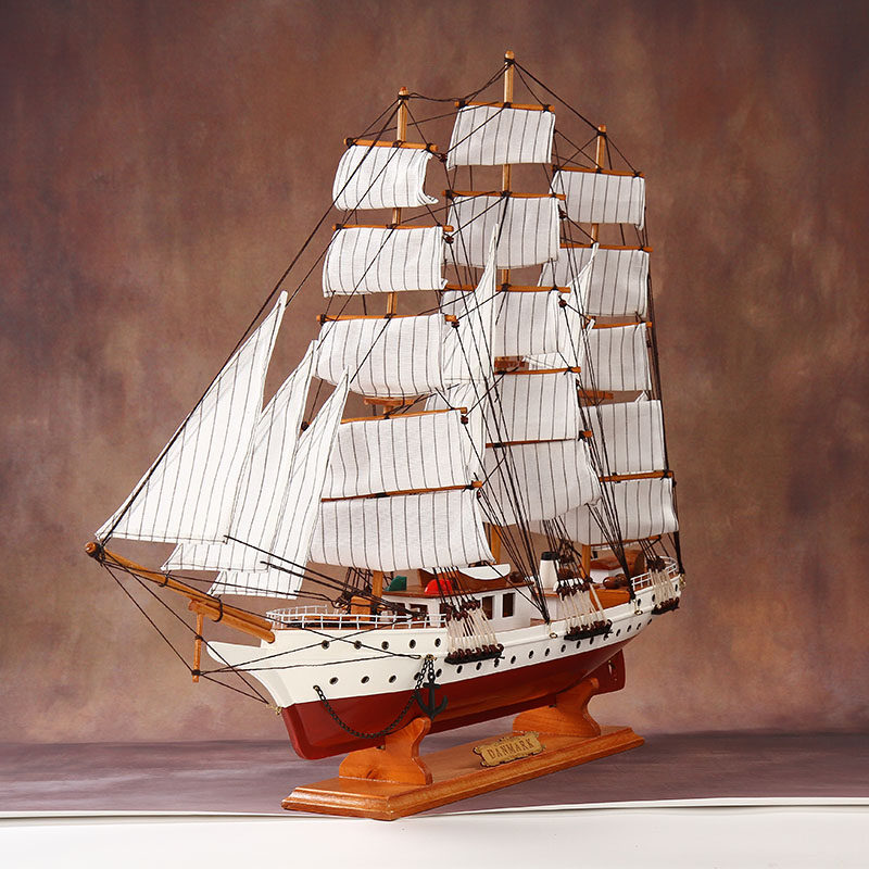 帆船模型摆件木质丹麦家居展厅工艺一帆风顺礼品工艺船