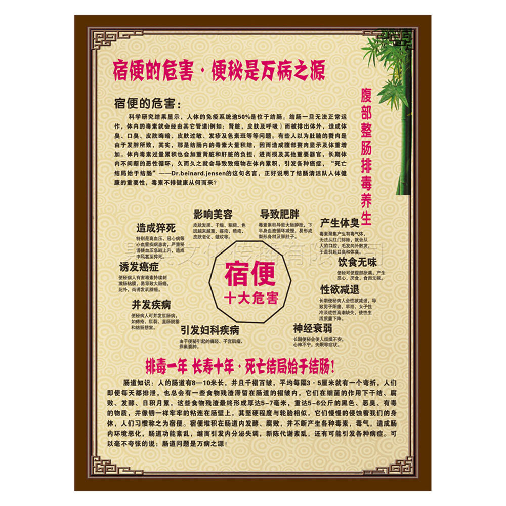 宿便的危害养生保健理疗定制海报写真喷绘油画知识展板设计
