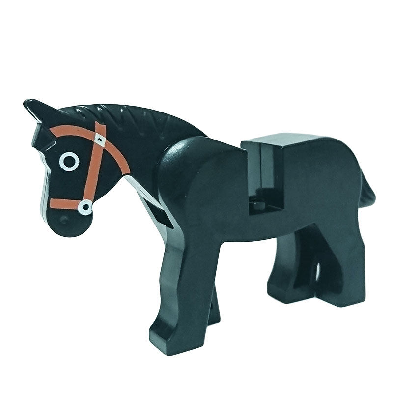 乐高lego 绝版稀有动物 马 白黑战马 中古城堡骑士坐骑 旅行拍照