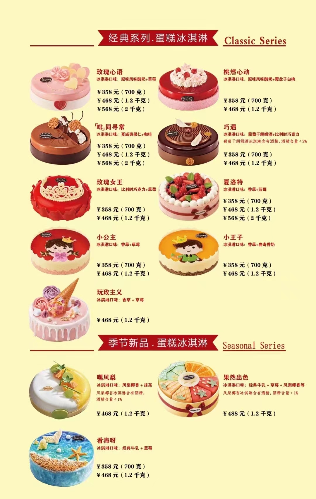 哈根达斯虎运亨通蛋糕冰淇淋1200g广州深圳上海北京生日