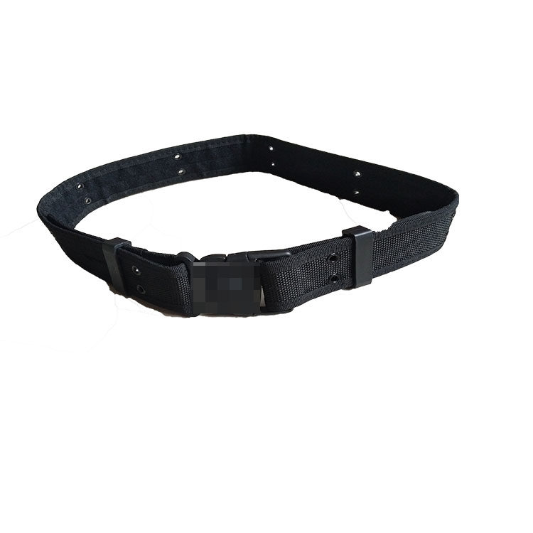 新款户外军迷尼龙外编织国徽腰带 战术武装带保安作训硬腰带黑色