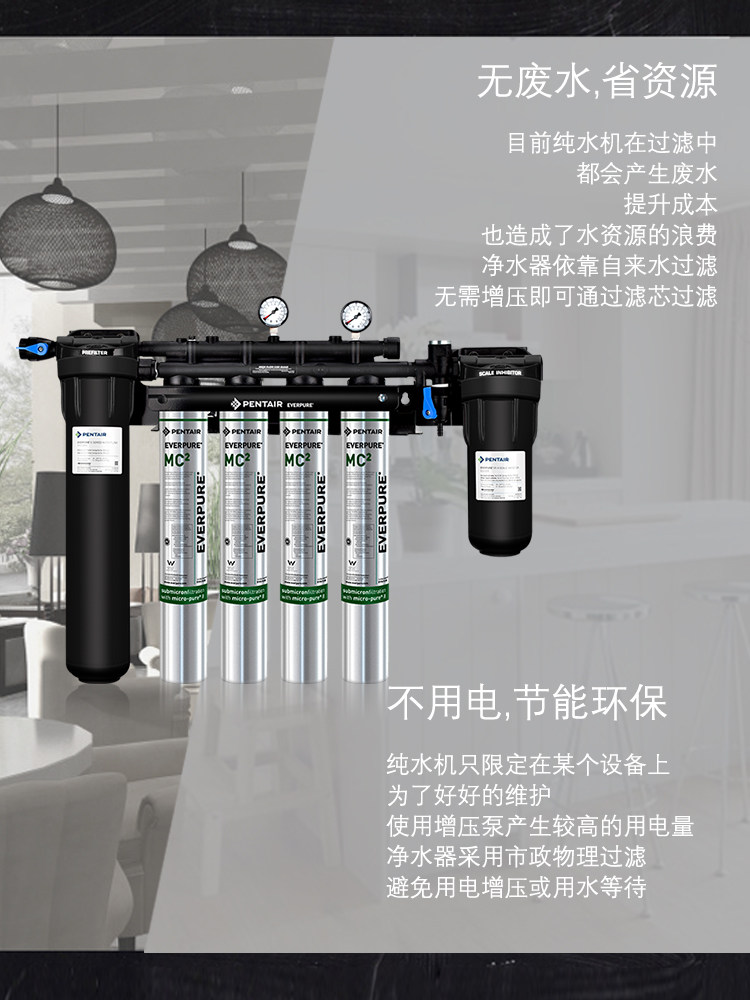 美国爱惠浦mc2双头双联机头商用净水器厨房餐饮净水器