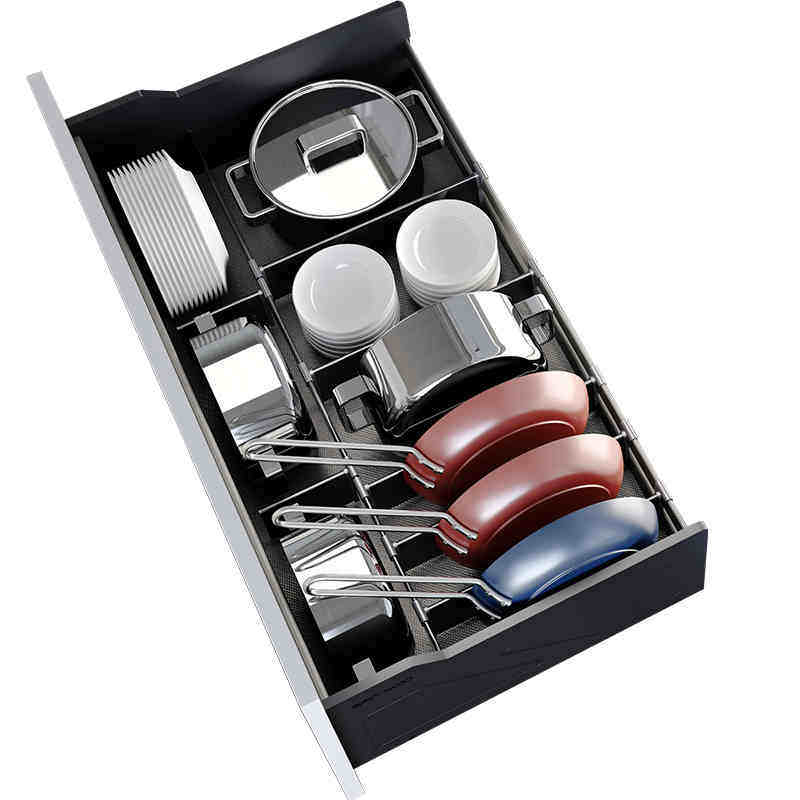 酷太锅架碗抽屉橱柜内置多功能小家电厨房锅具收纳厨房置物架