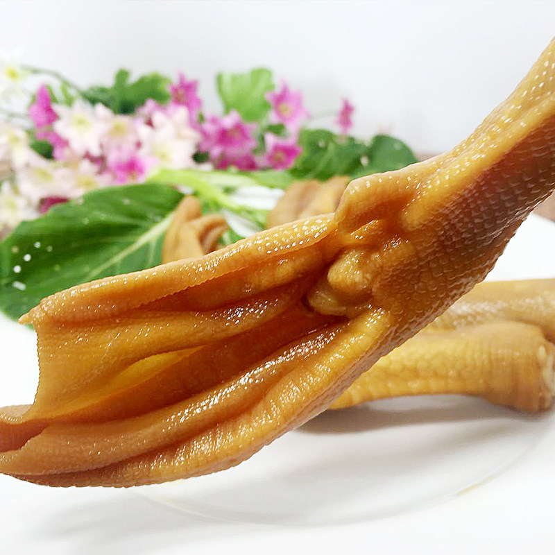 周氏洋华泡鸭爪下洋香脆泡鸭脚特产零食特价30个装包邮
