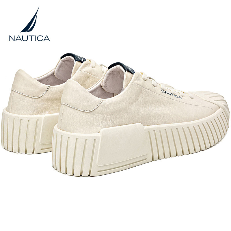 nautica诺帝卡男鞋贝壳头小白鞋透气薄款帆布布鞋百搭休闲板鞋