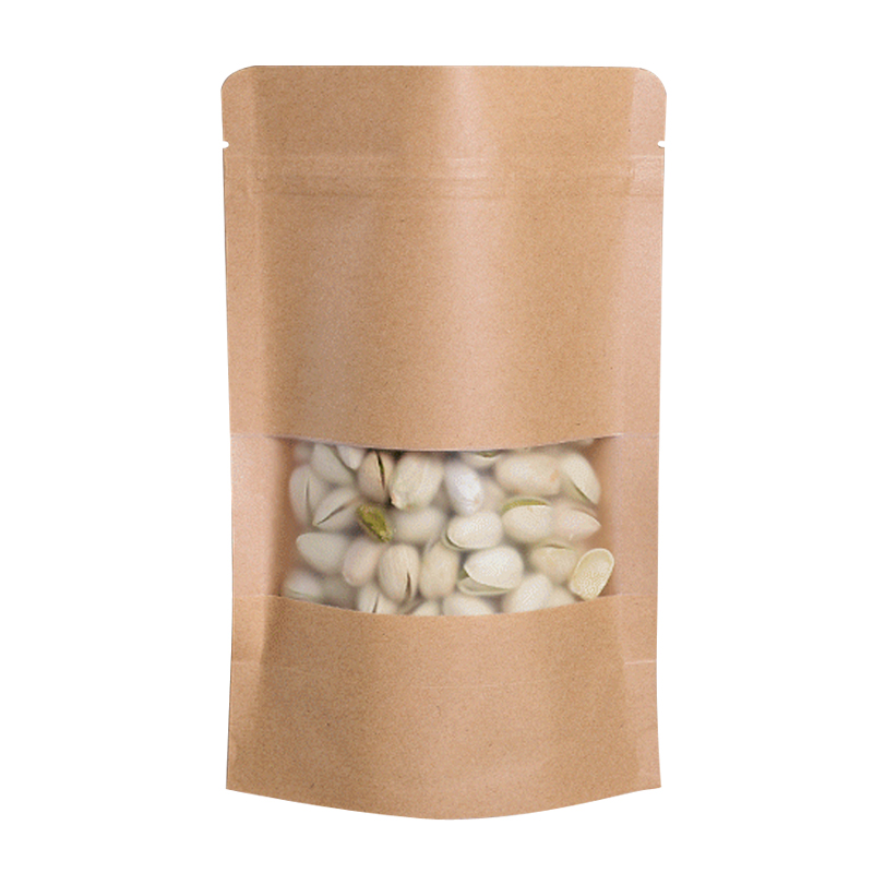 加厚开窗牛皮纸袋自封袋食品袋子定制茶叶牛皮纸袋定做批发礼品袋 - 图3