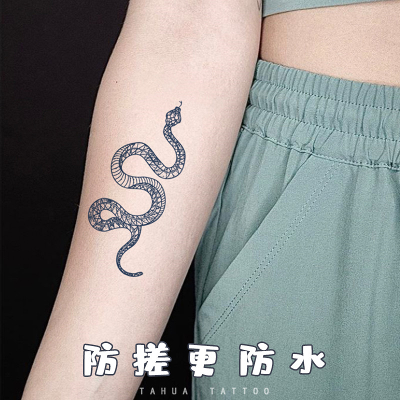 tahua她画 蛇果汁贴纹身 洗不掉防水女持久男手臂海娜