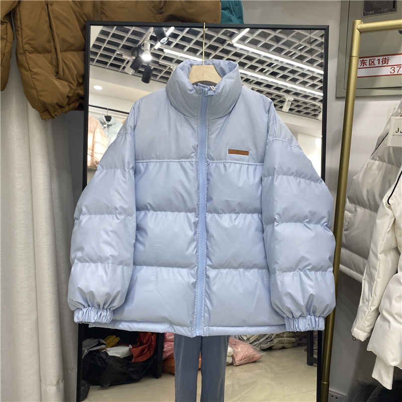 2021年新款短款羽绒服女东大门韩版宽松加厚亮面白鸭绒保暖外套潮