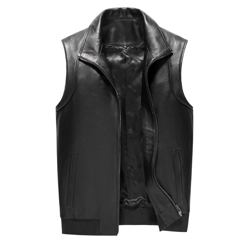 马甲真皮绵羊皮皮立领休闲修身背心皮马春秋背心