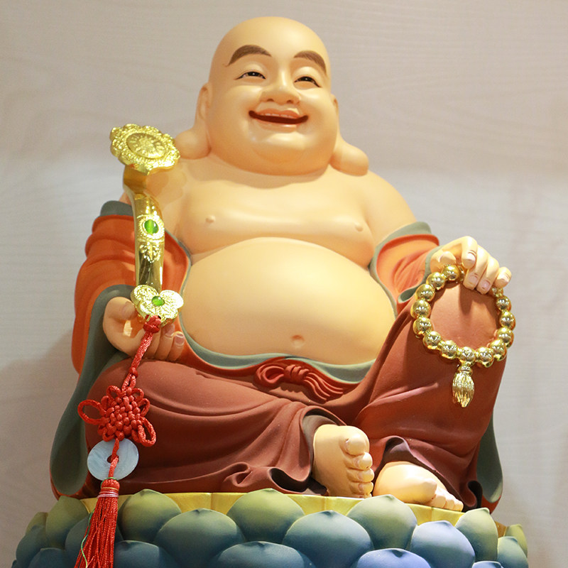 菩萨紫竹林佛像弥勒居家供奉摆件大堂大笑神像摆件