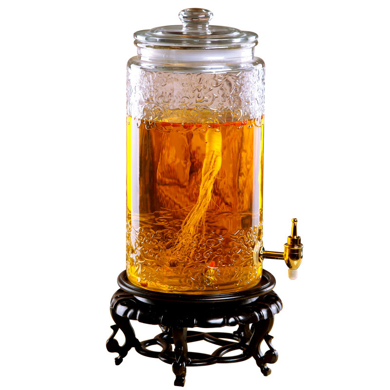 加厚玻璃泡酒瓶带龙头透明人参药酒玻璃酒坛10斤20酒缸密封酵素桶