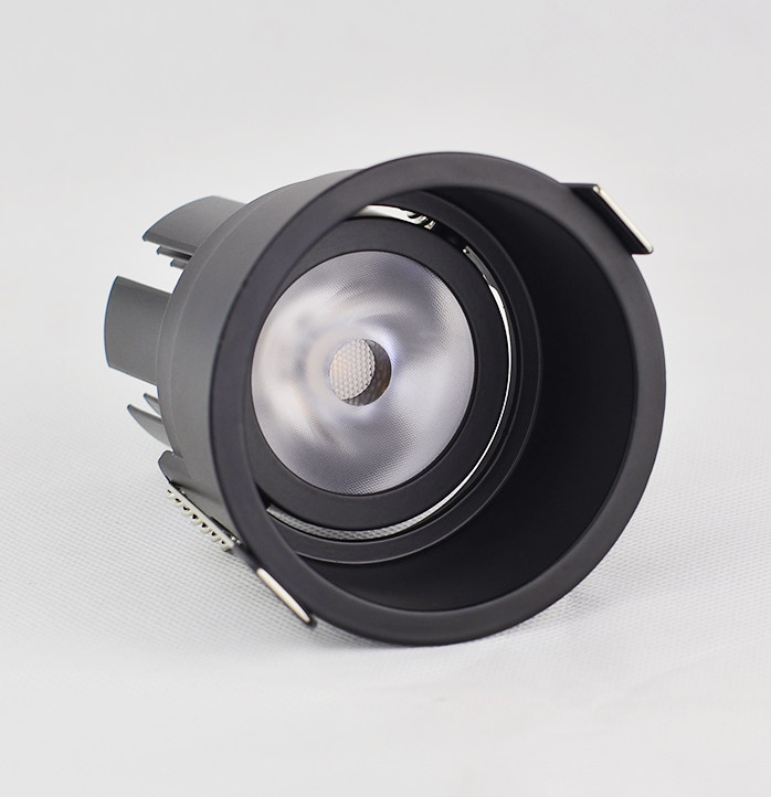 专业黑色菜天光照射灯嵌入式眩光cob餐饮筒灯射灯