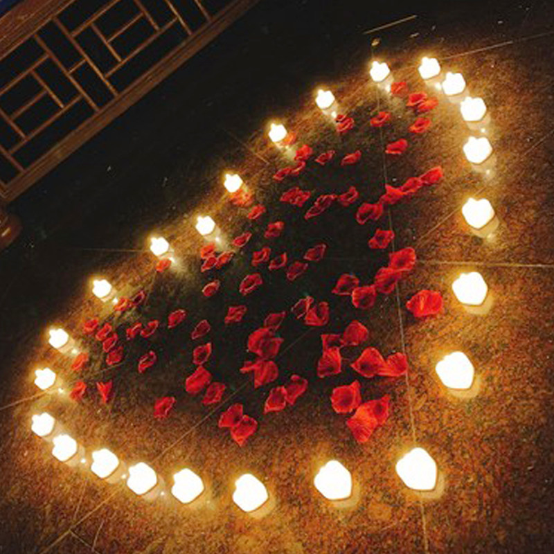 led灯心心形电子蜡烛浪漫求婚求爱表白神器蜡烛