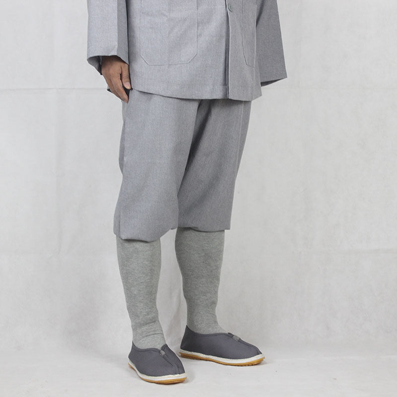 春夏薄款灰色绑腿僧袜黄色僧人透气高筒棉和尚长筒袜