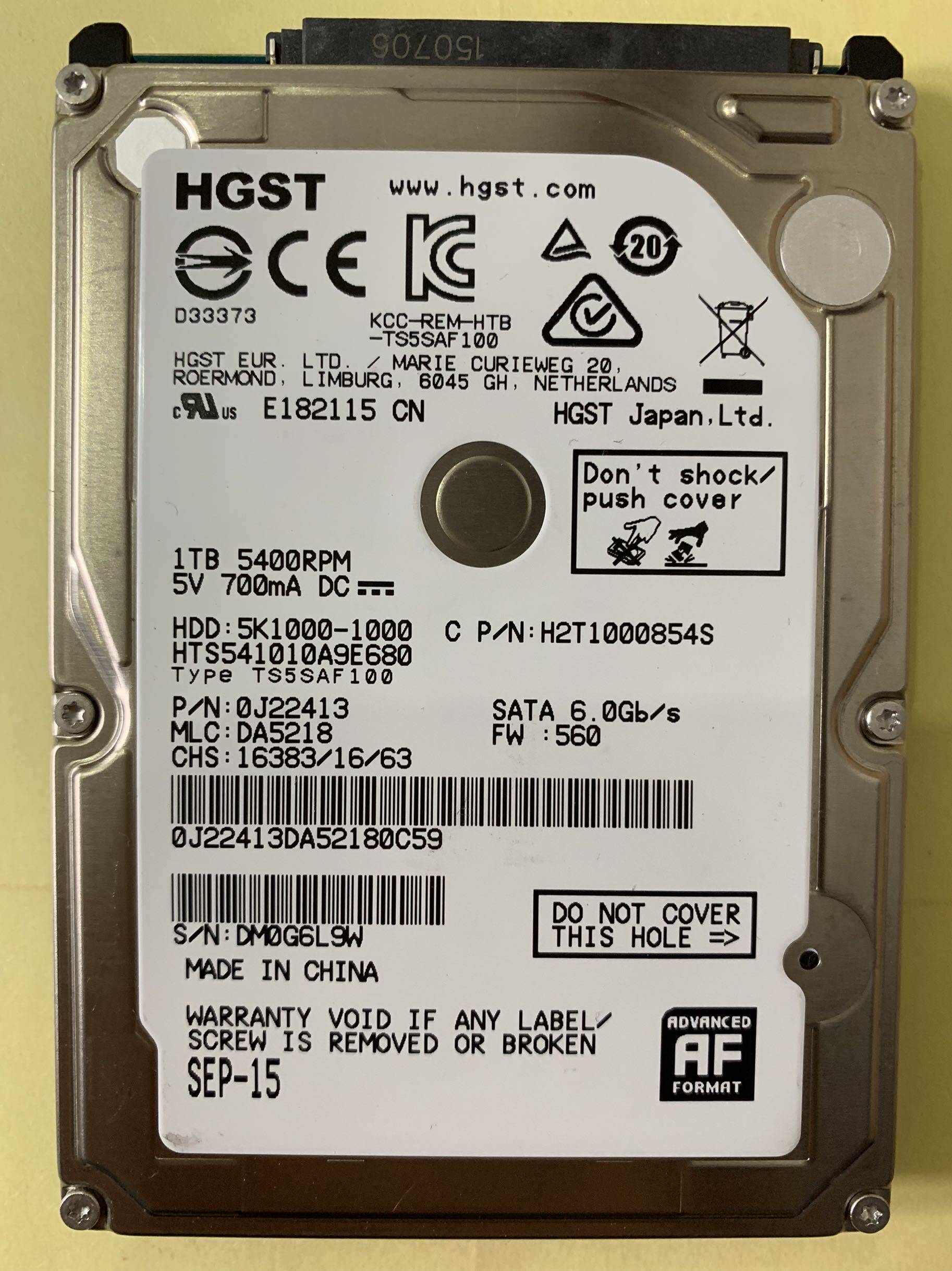 笔记本硬盘日立1tb本盘串口sata3机械1t2.5寸机械硬盘