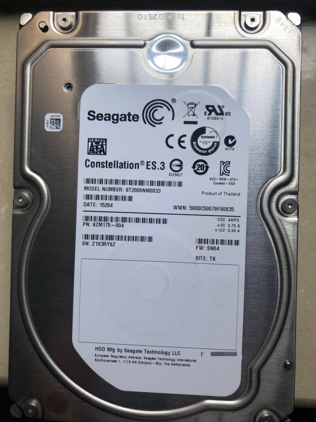 硬盘希捷2t企业级监控st2000nm00332000g7200转128mb机械硬盘