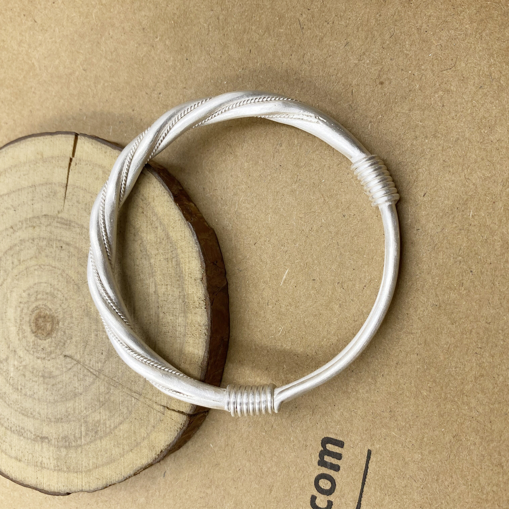 s999手镯麻花绞丝江南雨纯银镯子手工定制古法手镯