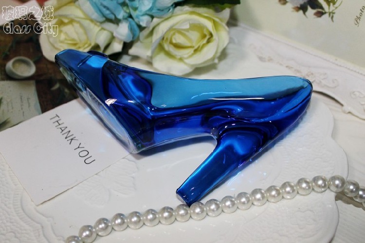 glasscity水晶玻璃鞋高跟鞋婚礼布景情人节圣诞生日礼物辛德瑞拉