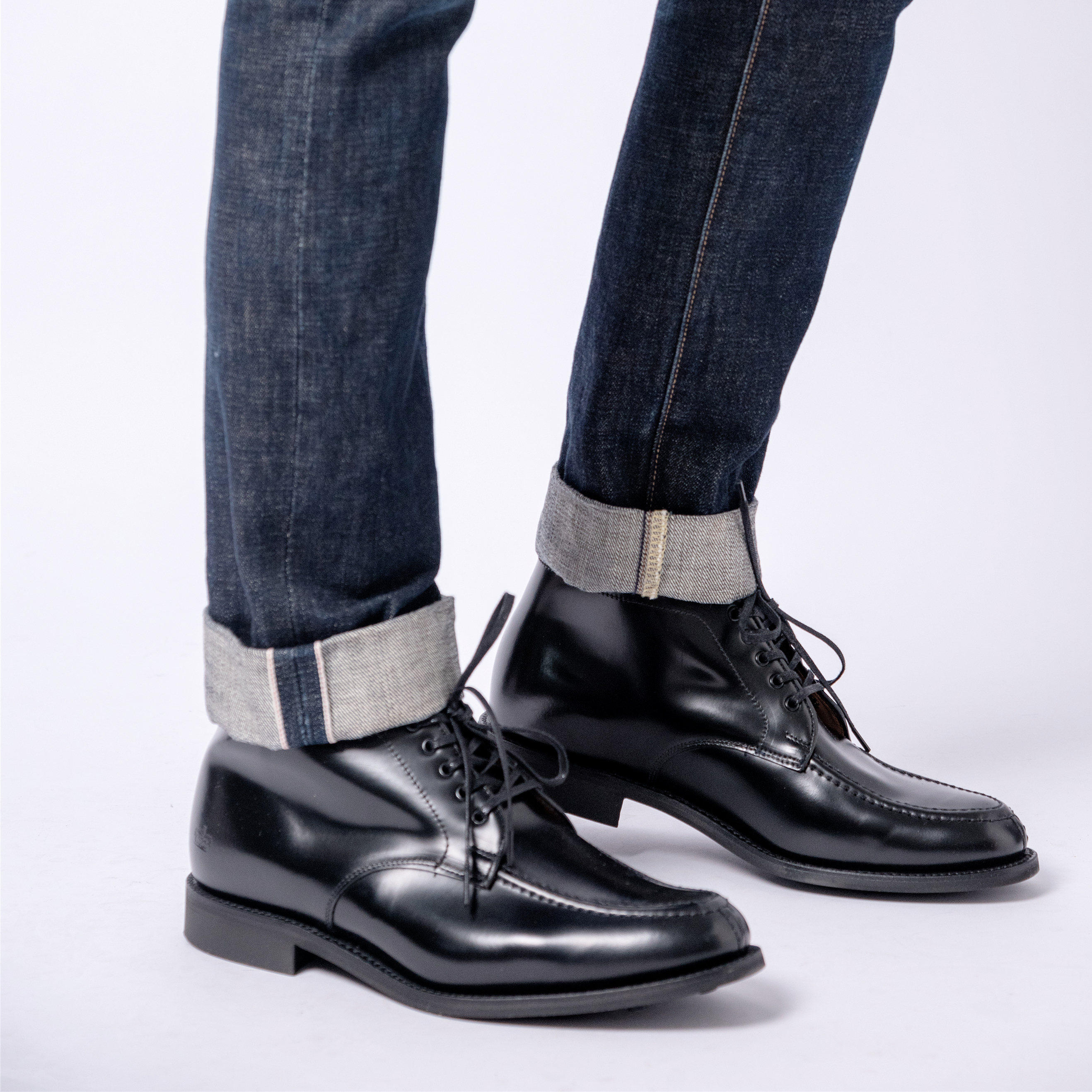 英国制造sanders复古中帮小牛牛皮正装固特异休闲时装靴