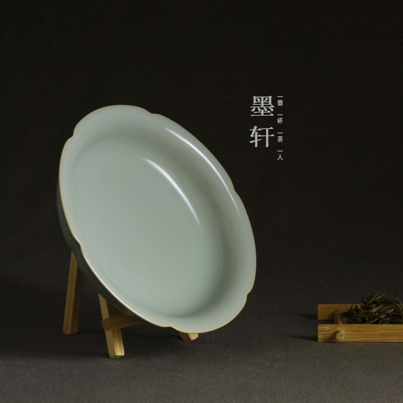 问鼎正品汝瓷瓷器汝窑餐具陶瓷天青碗碟内有家用瓷器