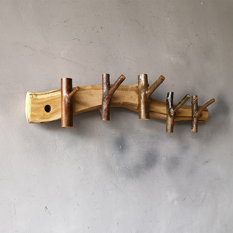 实木衣帽玄关民宿纯手原木树枝创意挂钩手工挂钩