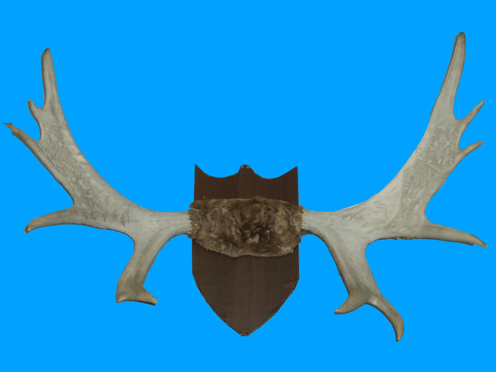 鹿角驼鹿雕刻装饰壁挂手工精工细雕福禄寿齐聚装饰摆件