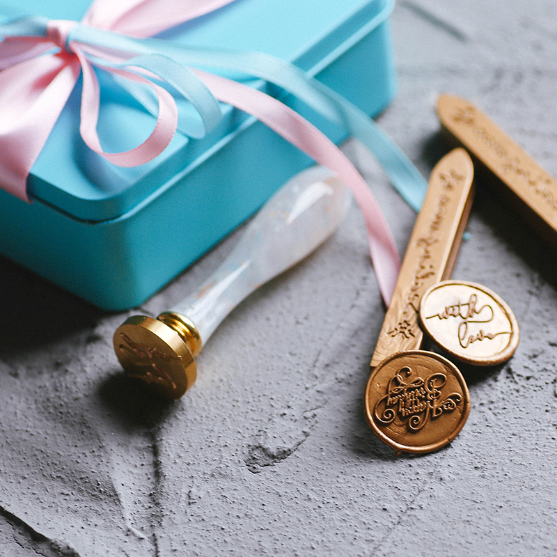 英文书法网红抖音withlove火漆印章生日快乐婚庆印章