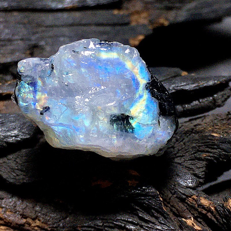 千耀水晶斯里兰卡蓝月光月光石原石吊坠蓝光光强非拉项坠