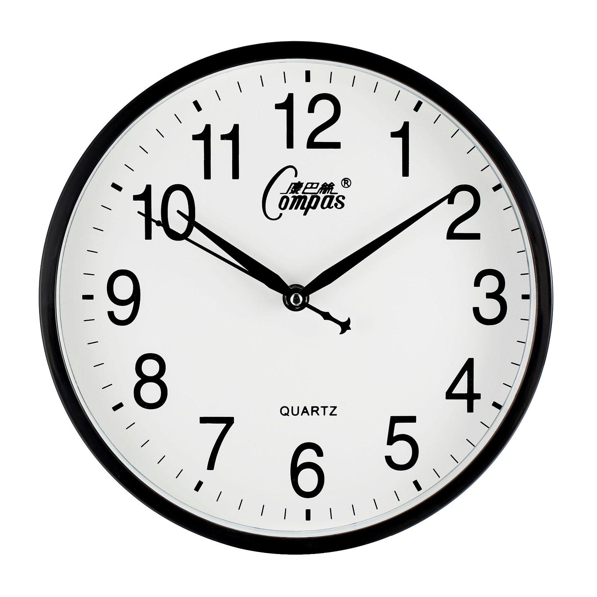 简约现代扫秒静音钟表时尚挂钟10寸卧室客厅挂钟