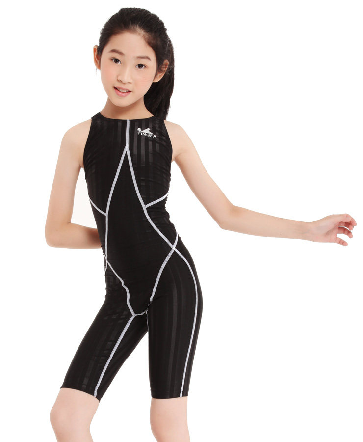 英发竞速泳装孩童小女孩小女大中小大中比赛儿童儿童泳衣