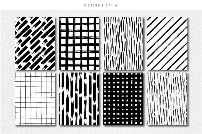 a0559矢量ai设计素材20个手绘几何四方连续线条设计素材