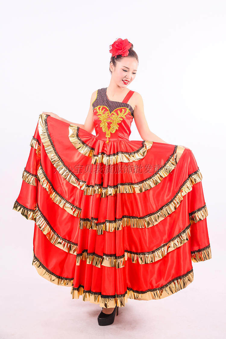热销开场舞蹈大摆西班牙斗牛舞裙现代民族服装