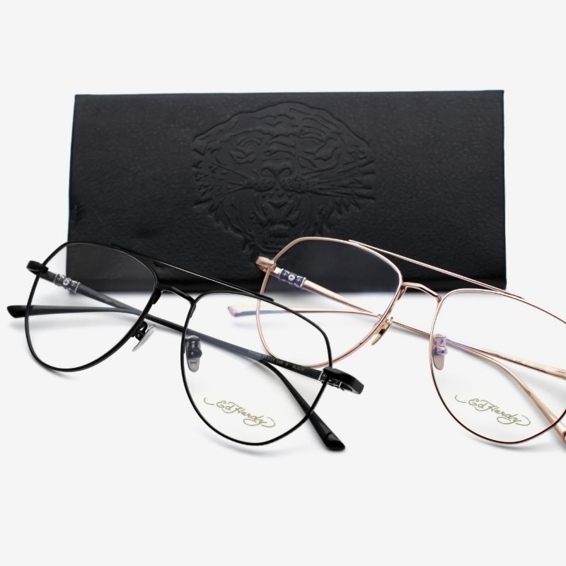 edhardy个性全框眼镜架男超轻纯复古飞行行款眼镜架