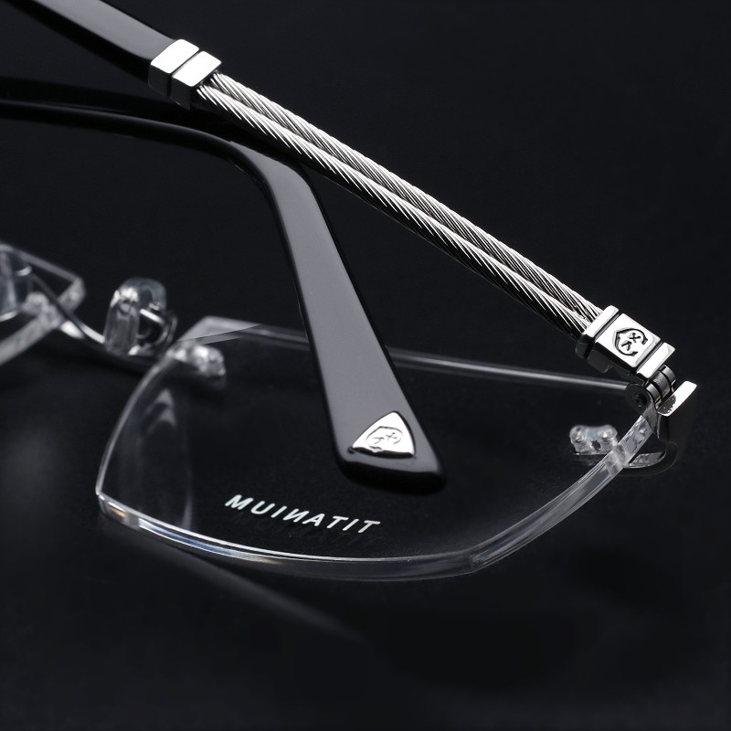 charriol夏利豪金边眼镜镜框近视可配无框斯文大脸眼镜架