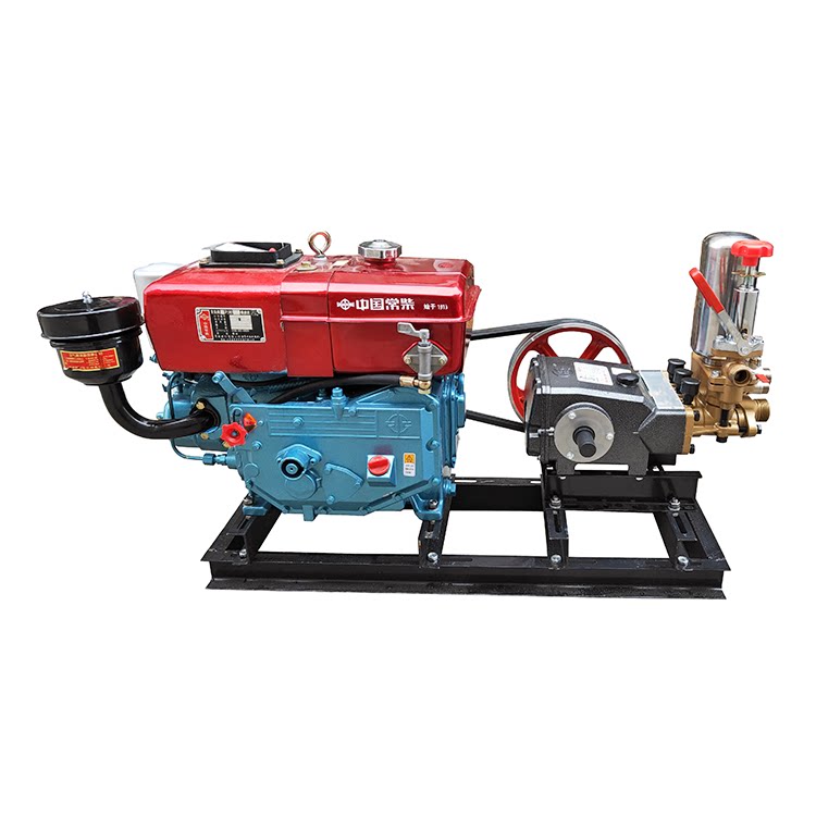 8匹柴油机配海黄油柱塞打药清洗喷雾器高压抽水机压力泵