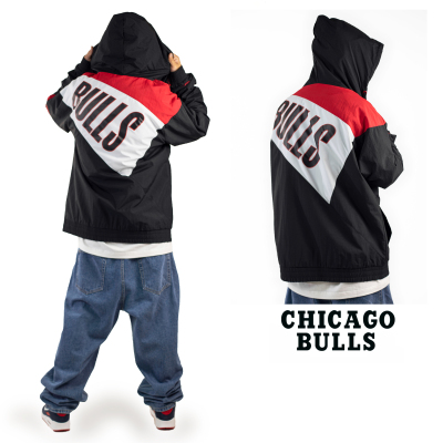 街头集市oldschool复古连帽外套chicagobulls宽松嘻哈风衣