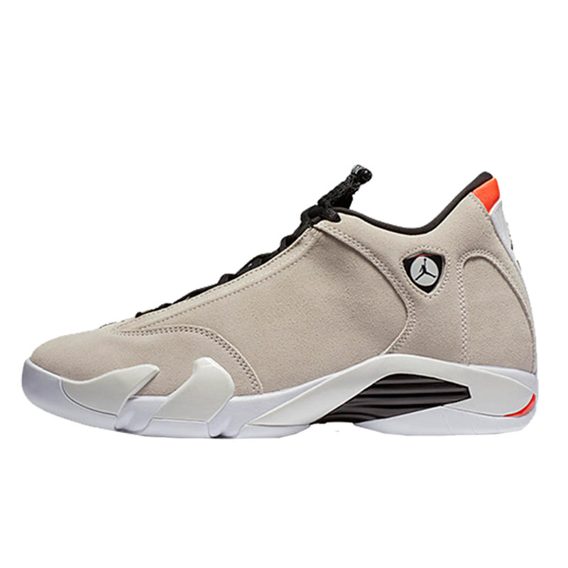 air jordan 14 desertsand鹿皮篮球鞋乔14 aj14沙漠灰 487471-021