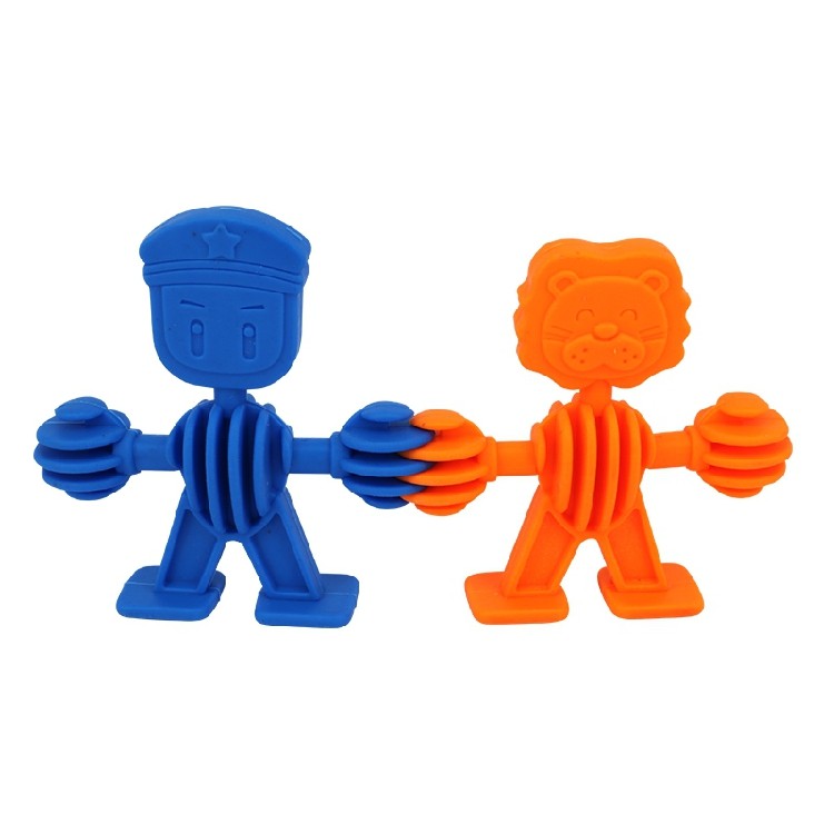 小人拼插拼装软体积木儿童益智幼儿园桌面玩具塑料积木