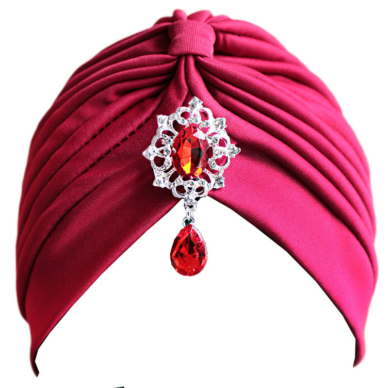 复古印度表演舞蹈帽女头巾包头巾异域镶钻包头帽子