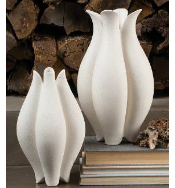 花瓶新款蒂芙伦花瓣陶瓷设计师插花花器摆件现代花瓶