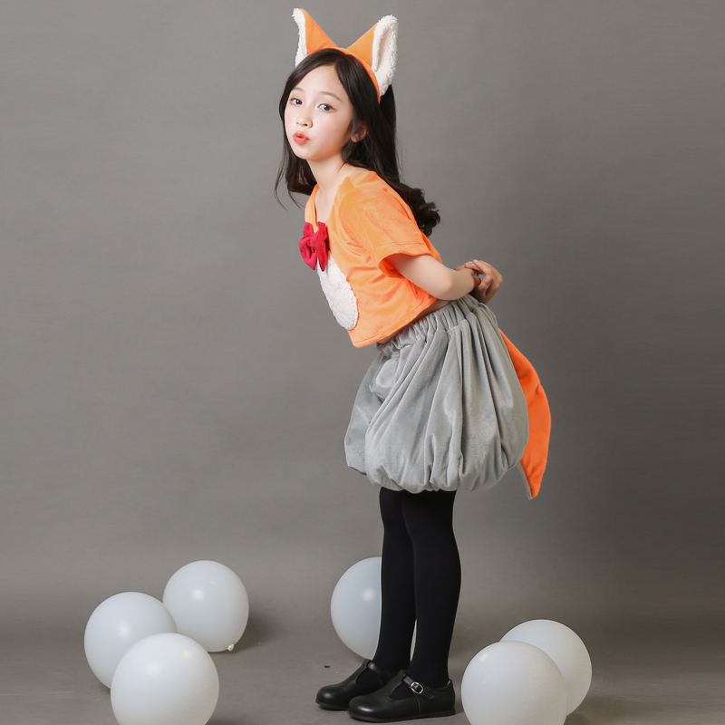 圣诞节儿童服装卡通动物小狐狸表演服幼儿园男女童宝宝元旦演出服