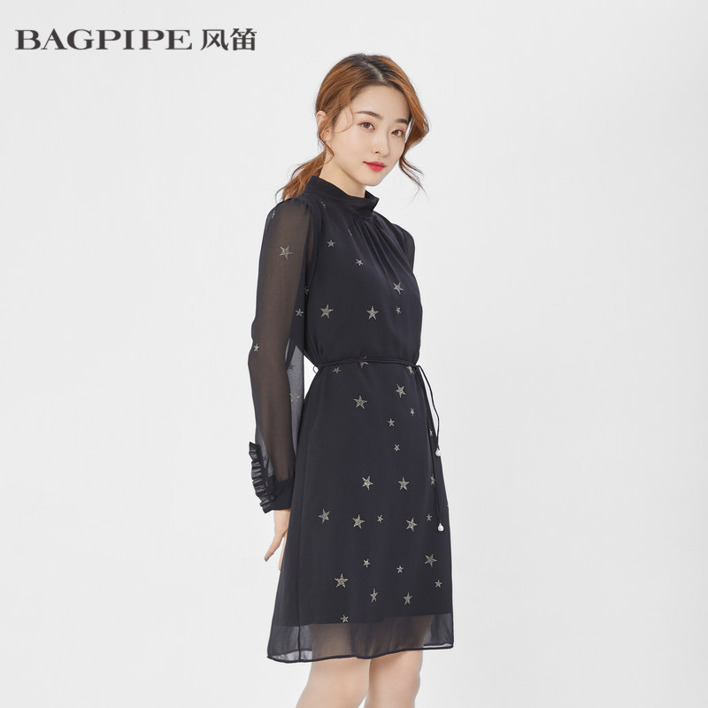 bagpipe风笛2020秋季女士新款商场同款优雅气质连衣裙