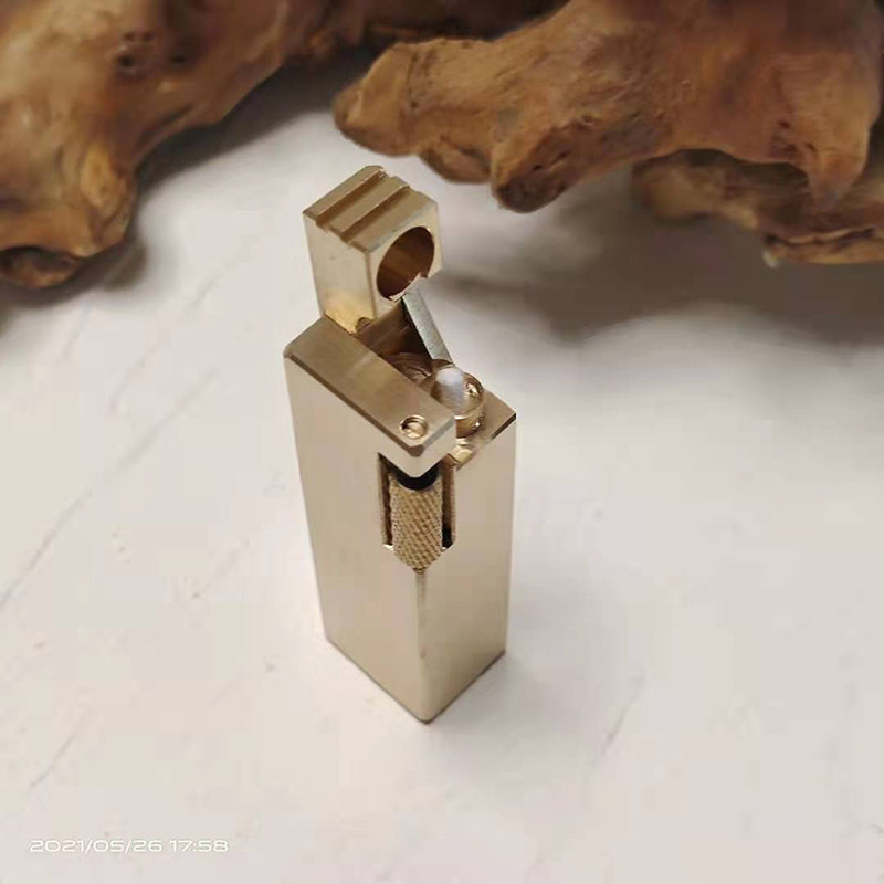 手工黄铜打火机战壕煤油机复古个性侧滑砂轮纯铜煤油打火机