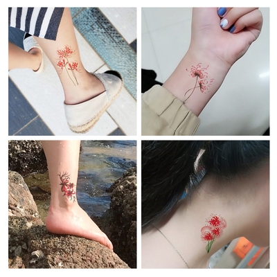 新娘古装额头印花眉心贴花钿额贴彼岸花纹身贴防水女持久曼珠沙华