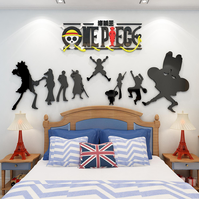 海贼王海报墙贴动漫路飞贴纸亚克力3d立体卧室房间装饰品背景墙