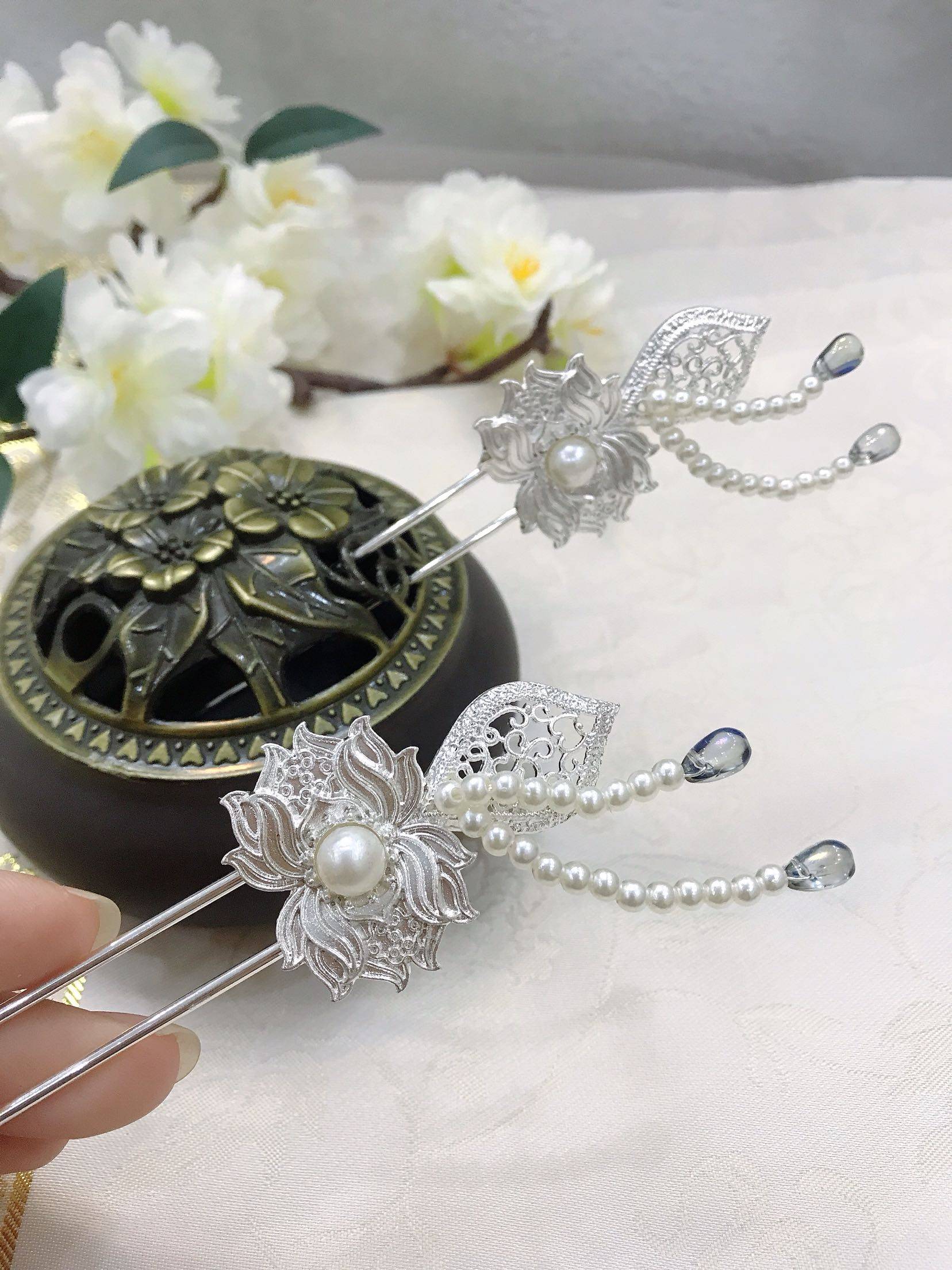 芳华原创汉服发饰凤翎发簪百搭古风发饰