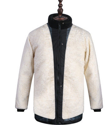 棉袄羊毛男全毛皮毛一体真皮中老年保暖加厚羊皮棉衣