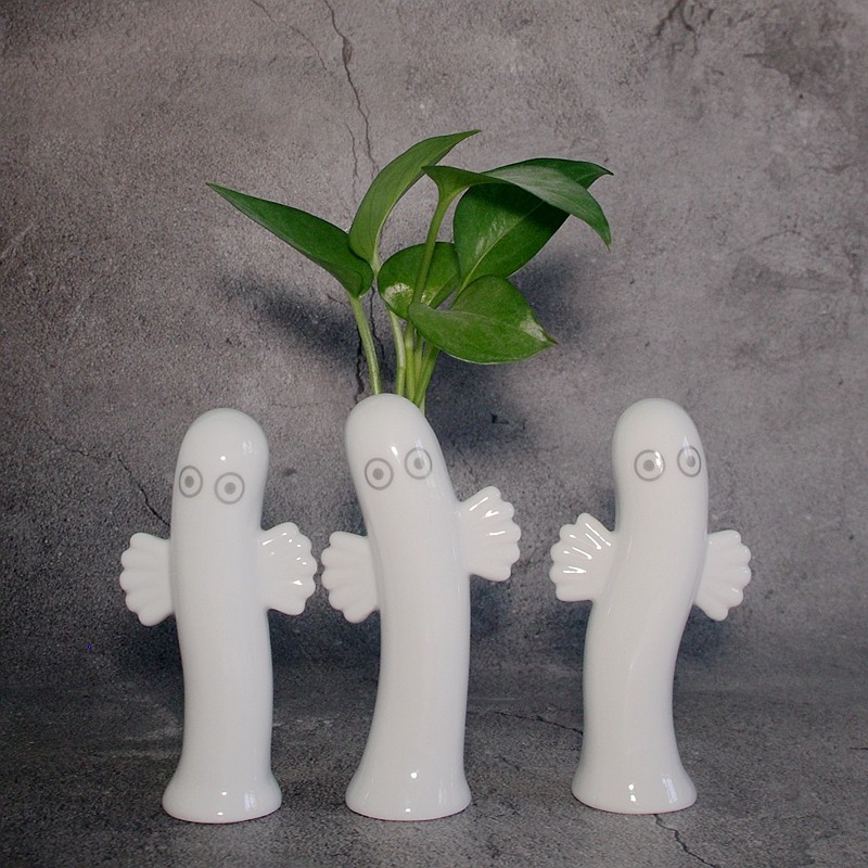 jl出口日本芬兰姆明moomin陶瓷装饰品卡通树精水培花瓶